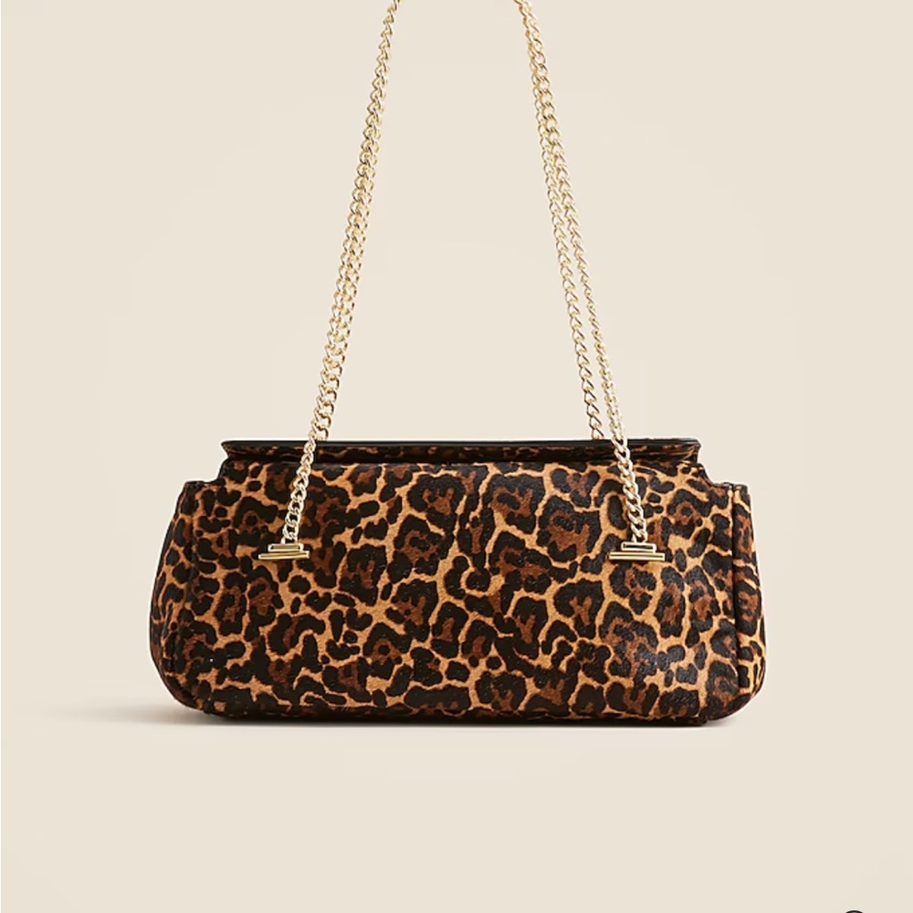 NWT J Crew Chain Strap bag in leopard print hair